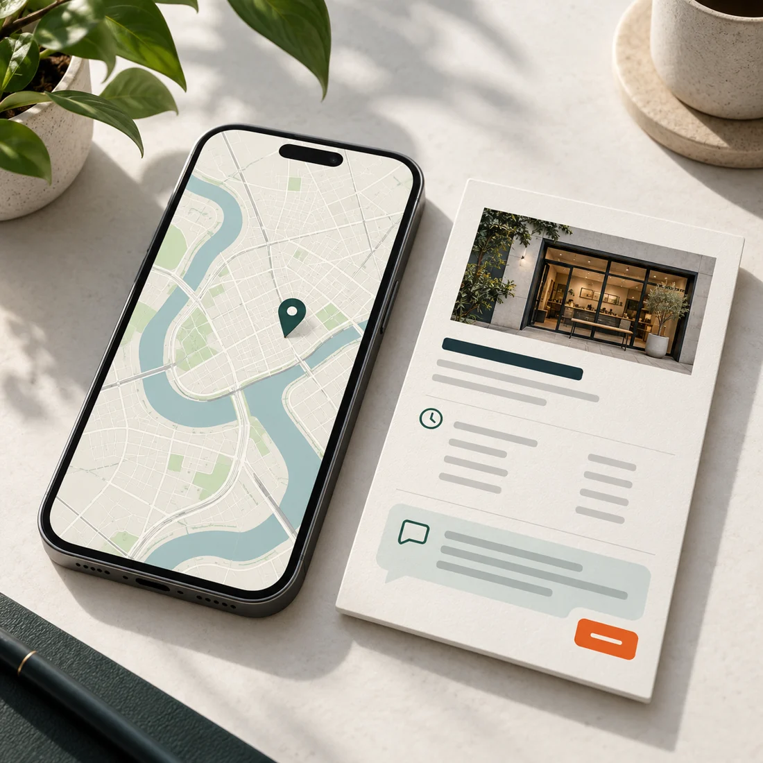 Illustration of a maintained local business profile, not a real listing